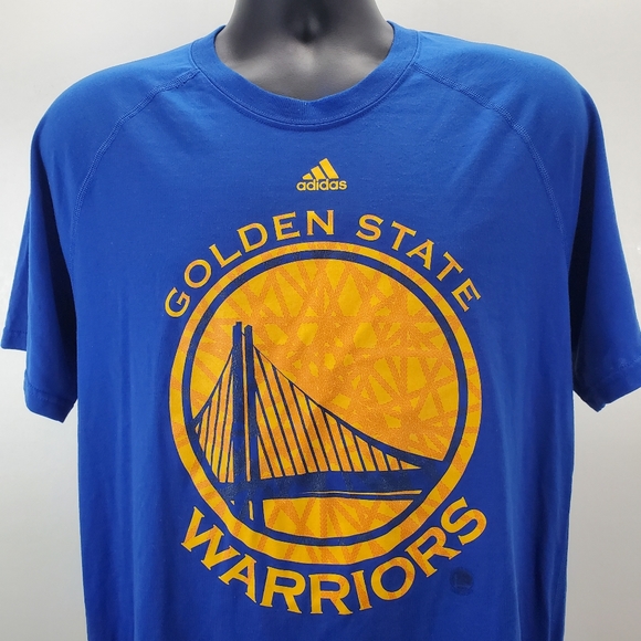 Adidas Climalite Golden State Warriors Shirt Men's Large Blue NBA Basketball - Picture 3 of 10